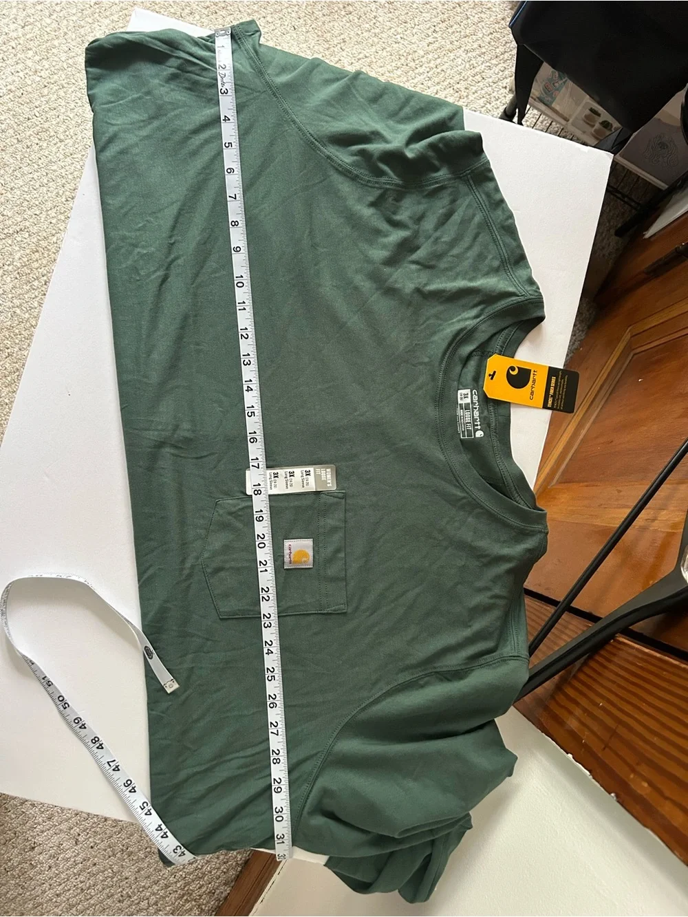 Carhartt Women’s 3X Loose Fit Long Sleeve Pocket T-Shirt Green NWT Plus Size